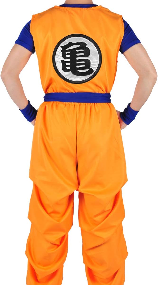 CoolChange Son Goku Kinder Kostüm – Trainingsanzug Bei Muten Roshi, Größe 110 Mit Schwanz & Schweißbändern