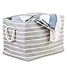 iDesign Luca Fabric Storage, Bin with Handles for Blankets, Pillows, Clothing, Towels - Large, Gray/Cream 17