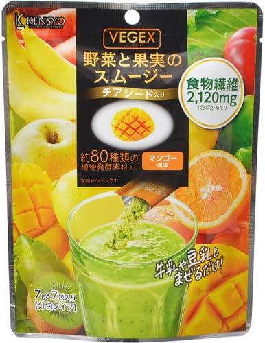 Amazon ベジックス 野菜と果実のスムージー マンゴー風味 チアシード入 7g 7包入り 健翔 食品 飲料 お酒 通販