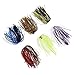 Alloet Silicone Jig Skirts DIY Rubber Fishing Jig Lures 6 Bundles 50 Strands Fishing Bait Accessories Squid Skirt Replacement Part, Mixed Color