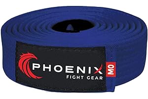 Phoenix Fight Gear Adult BJJ Belt for Jiu Jitsu, Brazilian Jiu Jitsu Belt with Ranking Sleeve Bar, IBJJF Competition Approved