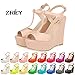 ZriEy Women Gorgeous Sexy Peep Toe High Heels Platform Wedge Sandals