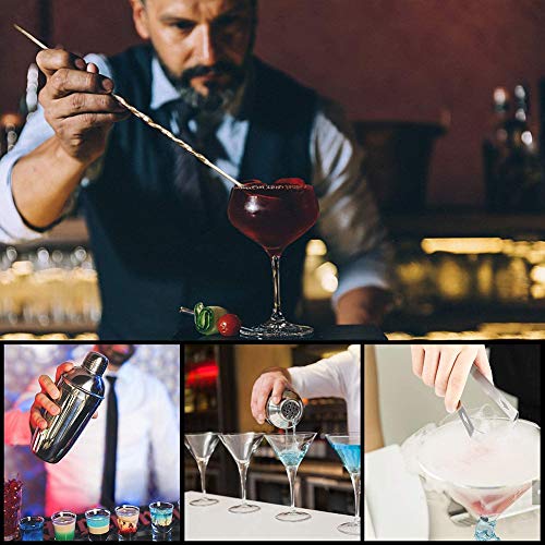 ESGT Cocktailherstellungsset, Cocktail Shaker Mixer 750ml Edelstahl Bar Werkzeugset Barkeeper Kit Mit Holzständer… – Bild 3
