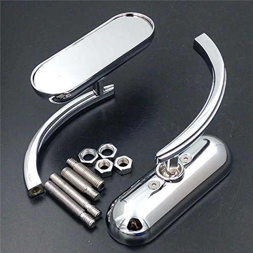 Motorbike Chromed Custom Mini Oval Mirrors For Harley Davidson Sportster Dyna Softail