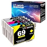 Uniwork Remanufactured Ink Cartridge Replacement for Epson 69 T069 use for Stylus CX6000 CX8400 NX400 NX410 NX415 NX515 Workforce 600 610 615 1100, 5 Pack