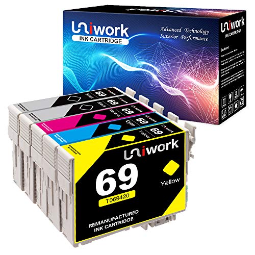 Uniwork Remanufactured Ink Cartridge Replacement for Epson 69 T069 use for Stylus CX6000 CX8400 NX400 NX410 NX415 NX515 Workforce 600 610 615 1100, 5 Pack
