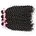 Unprocessed Brazilian Virgin Kinky Curly sexy Human Hair Weave 3 Bundles Deep Curly Hair Extensions Natural black 95-100g/pc Mixed Length (12 14 16)