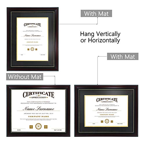 GraduatePro 11x14 Diploma Frame Display 8.5x11 Document Certificate