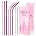 REUSABLE METAL STRAW SET - ONE OCEAN STRAWS Pink Stainless Steel 10.5
