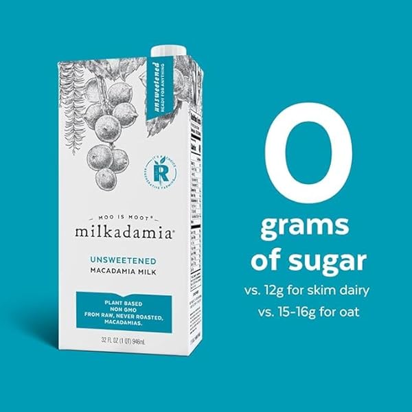 MILKADAMIA MILK MACADAMIA UNSWEETNED, 32 OZ