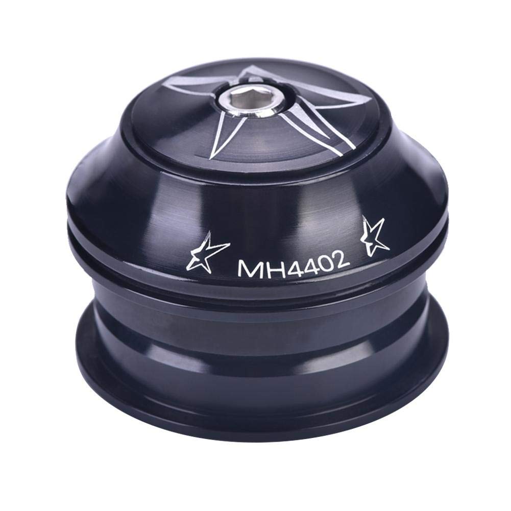 Aluminium Alloy Bicycle Headset Set – 44mm Integrated Headset for Road, Mountain & Hybrid Bikes – Black Front Fork Stem Replacement (Cup & Cone, Non-Threaded, Compatible with 1-1/8