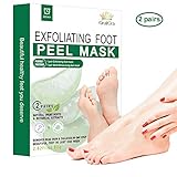 2 Pairs Foot Peel Mask, Exfoliant and Moisturizing for Soft Feet in 1 Week, Exfoliating Booties for Peeling Off Calluses & Dead Skin, For Men & Women by KiraKira