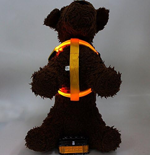 VKOPA Fashion LED Adjustable Pet Puppy Dog Walking Harness, Suitable for Night Using - Yellow S