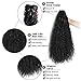 AISI BEAUTY Kinky Straight Ponytail for Women Synthetic Ponytail Hair Extensions with Claw Jaw 22 Inches (Color:Black)