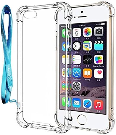 BACAMA [Air Cushion Corners] Crystal Clear Shockproof Case for iPhone SE , iPhone 5s Scratch Resistant Protective Cover with Hard PC Back and TPU Edges Coverage Bumper [Support Wireless Charging]