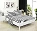 Kuality Black White Striped Brushed Microfiber Bedding 4pc, Wrinkle,Stain & Fade Resistant Easy Care Soft Bed Sheet Set(1 Fitted Sheet, 1 Flat Sheet, 2 Pillow Cases/Shams), Queen Size, Stripe Pattern