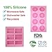 Baking Fun 6-Cavity Plain Rectangle Silicone Mold 8-Cavity Round Silicone Mold for Homemade Craft Soap Mold, Cake Mold, Ice cube tray, Cupcake Liners Set of 2