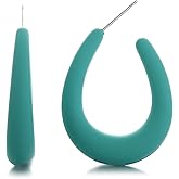 RUOFFETA Acrylic Teardrop Hoop Earrings for Women, Colorful Oval Statement Earrings Lightweight Trendy Jewelry