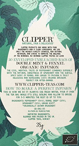 Clipper Tea - After Dinner Mints - Organic Double Mint & Fennel Infusion - 38g