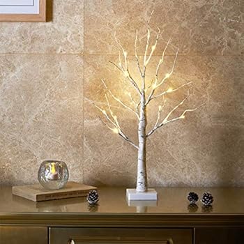 Vanthylit LED Birch Tree Light Tabletop Bonsai Tree Light Battery Powered with 24 Led Warm White for Indoor Decoration