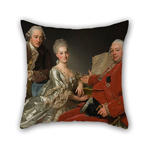 Click Here to See More Images Oil Painting Alexander Roslin - John Jennings Esq., His Brother And Sister-in-Law Cushion Covers Best For Boy Friend Relatives Chair Office Divan Indoor 20 X 20 Inches / 50 By 50 Cm(two Sides)