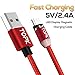 Micro USB Cable,TOPK 3.3 ft Light Up Nylon Braided Magnetic High Speed Charging USB Cable for Android Devices,Samsung,Nexus,LG,Sony,HTC,Huawei,Motorola and More(Red)