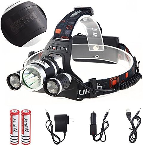 Lethu 5000 Lumen Rechargeable Waterproof 3 Xm-l T6 4 Modes LED Headlamp,Orange