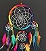 OMA Dream Catcher - Hand Made Traditional Multi Color Chakra Rainbow Dream Catcher with Tie Dye Feathers & Beads Dreamcatcher - 7