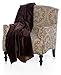 Mambe Silky Waterproof Throw for Protecting Furniture Bed Couch from Stains Caused by Dogs, Cats, Incontinence. Soft, Washable, Reversible. (Size Large 70x90 inches, Color Chocolate/Cappuccino)