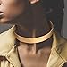 Kissweet Fashion Women Personality Punk Choker Gold Metal Round Collar Choker Statement Necklace