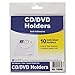 C-Line Self-Adhesive CD Holder, 1 Disc Capacity, Clear, 10/Pack