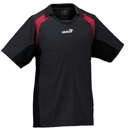 JAKO Trikot, Funktionsshirt, Herren T-Shirt, Fussballtrikot, schwarz-rot, Gr. XL/XXL