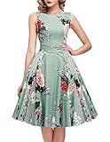 OWIN Women's Vintage 1950's Floral Spring Garden Picnic Dress Party Cocktail Dress