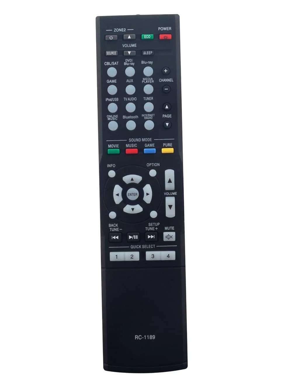 AULCMEET RC-1189 Replacement Remote Control Compatible with Denon 7.2 Channel Full 4K Ultra HD AV-Receiver AVRS700W AVR-S720W AVR-S700W AVR-X520BT AVR-X1100W AVR-X1300W AVR-S510BT AVR-S710W