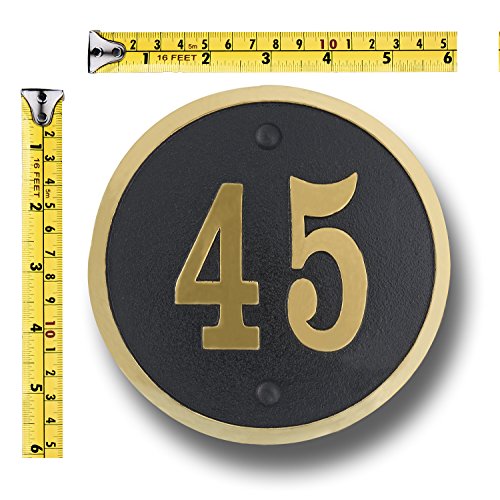 House Number Address Plaque Modern Round Style. Cast Metal Personalised Yard Or Mailbox Sign With Oodles Of Color, Number And Letter Options. Handmade In England By The Metal Foundry Just For You