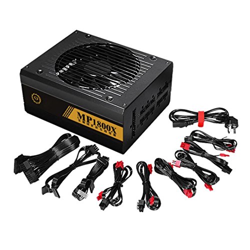 Womail 1600W Whole Modular Power Supply For 6 GPU Eth Rig Ethereum Coin Mining Miner Machine (Black)