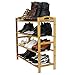 ALLMILL 100% Natural Bamboo 4-Tier Shoe Rack Entryway Shoe Shelf Storage Organizer (4-Tier)