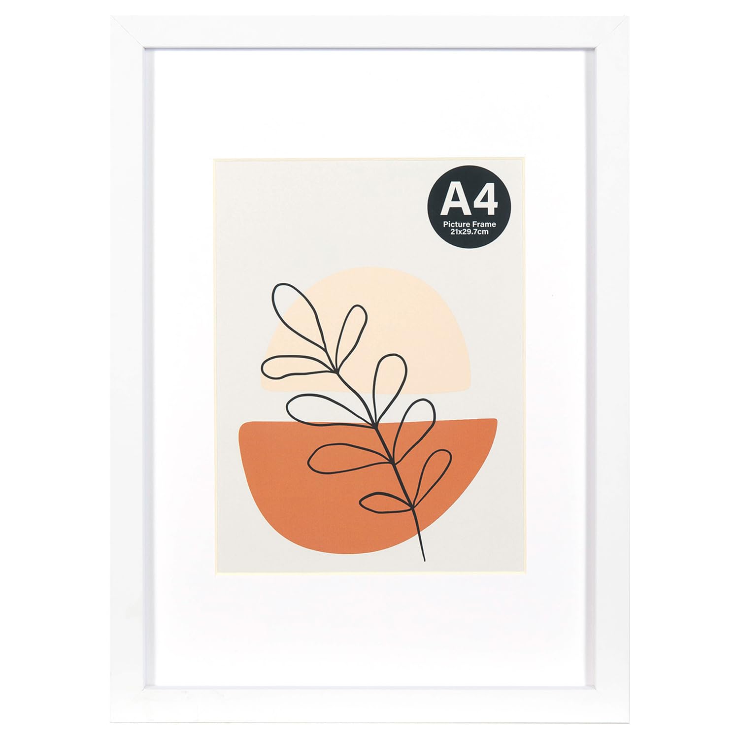 KAIWIN Picture Frame White A4(21x30cm) - 15x20cm with Mat, photo frame with acrylic glass for hanging and standing, for photos, posters, puzzles| poster frame | a4 picture frame — image 1