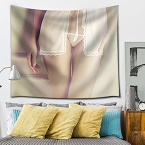 Sexy Model in White Lace Lingerie - Fabric Tapestry, Home Decor - 51x60 inches
