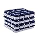 The Weaver's Blend Set of 8 Terry Dish Cloths, Check Design, 100% Cotton, Absorbent, Size 12”x12”, Blue Check,Kitchen Towels and Dish Cloths