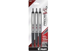 PILOT Precise V5 RT Refillable & Retractable Liquid Ink Rolling Ball Pens, Extra Fine Point (0.5mm) Black Ink, 3-Pack (26052)