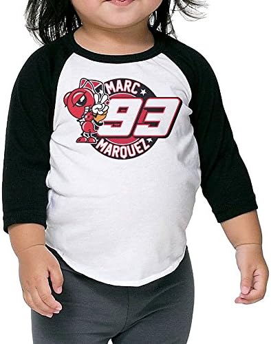 LOVEGIFTTO KID Child/Infant Marc Marquez Road Racer O-Neck 3/4 Sleeve Raglan Tee Shirt 5-6 Toddler