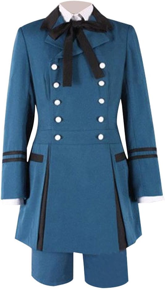 Mens Ciel Phantomhive Cosplay Costume Blue Outfit (Blue, M)