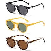 SJBNCai 3 Pack Girls Polarized Sunglasses Vintage Cute Round Glasses for Girls Boys Age 3-8