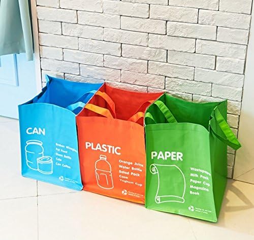 Papelera de reciclaje, juego de bolsas de reciclaje separadas ...