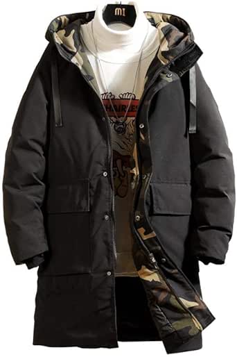 XYUANG Chaquetas para Hombre Sección Media y Larga con Capucha de