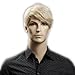 GOOACTION Mens Fahion Short Straight Blonde Hair Wig with Bangs for Male Blond Synthetic Fiber Halloween Cosplay Party Wigs