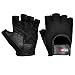 iiSPORT Fingerless Weight Training Gloves Leather Padding Grip Meshback Black (Pair) M