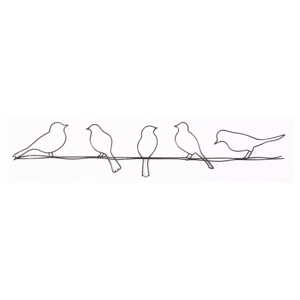 Art For The Home Bird on a Wire Metal Wall Art - Black/Natural Wall Art - dark metal aluminium wiring Bird outline design - Hang the wall - Feature design - cover for small cracks and imperfections