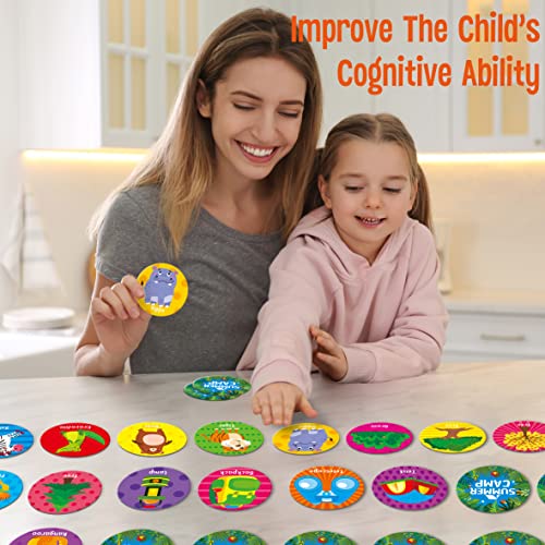 Memory Matching Game, 72 PCS Matching Cards Summer Camp Themed Matching Games for Toddlers 36